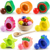 Seagoal Montessori Spielzeug ab 2 Jahr, Baby Motorikspielzeug Obst Holzspielzeug, Kinder Lernspielzeug Geschenk