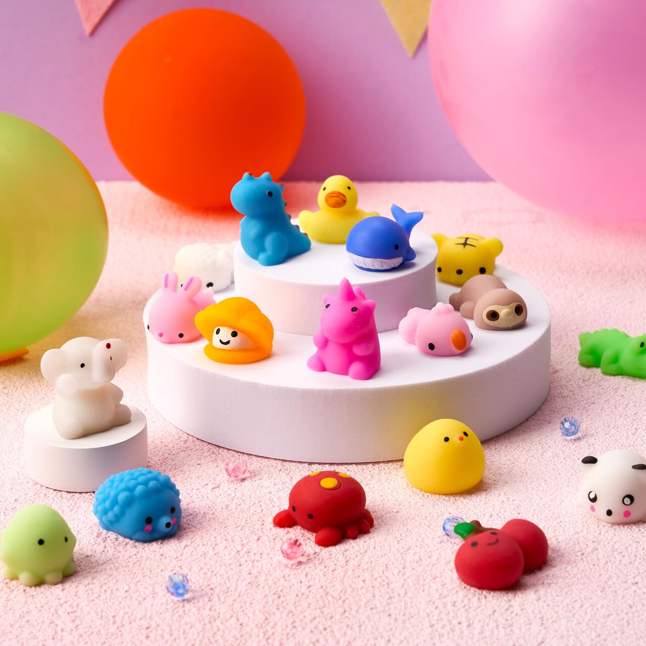 JOYIN Mochi Squishy Toys Set, Random 25 Pack Mini Mochi Squishy Mitgebsel Kindergeburtstag für Kinder